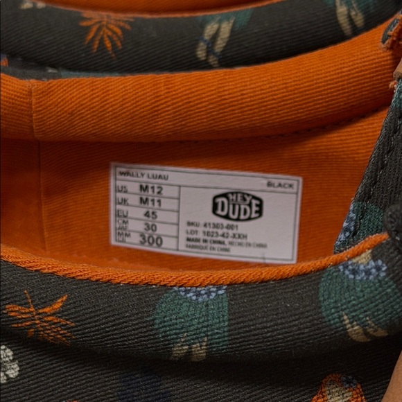 Hey Dude men’s Shoes - Gray and Orange size 12 - Picture 2 of 6